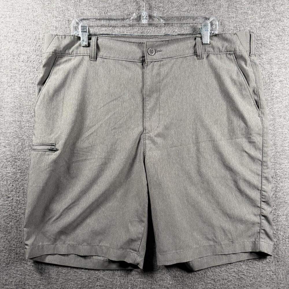 Lee Tri-Flex Shorts Mens 40 Gray Performance Stretch Zip Pocket Athletic Outdoor
